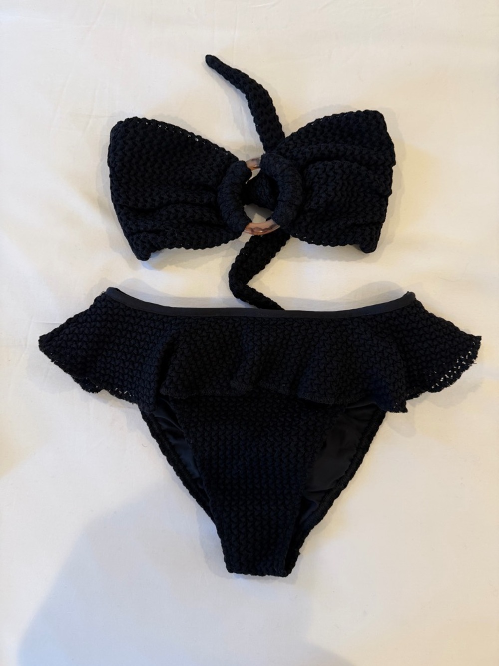 Montce Black Crochet Bikini Set - size Small